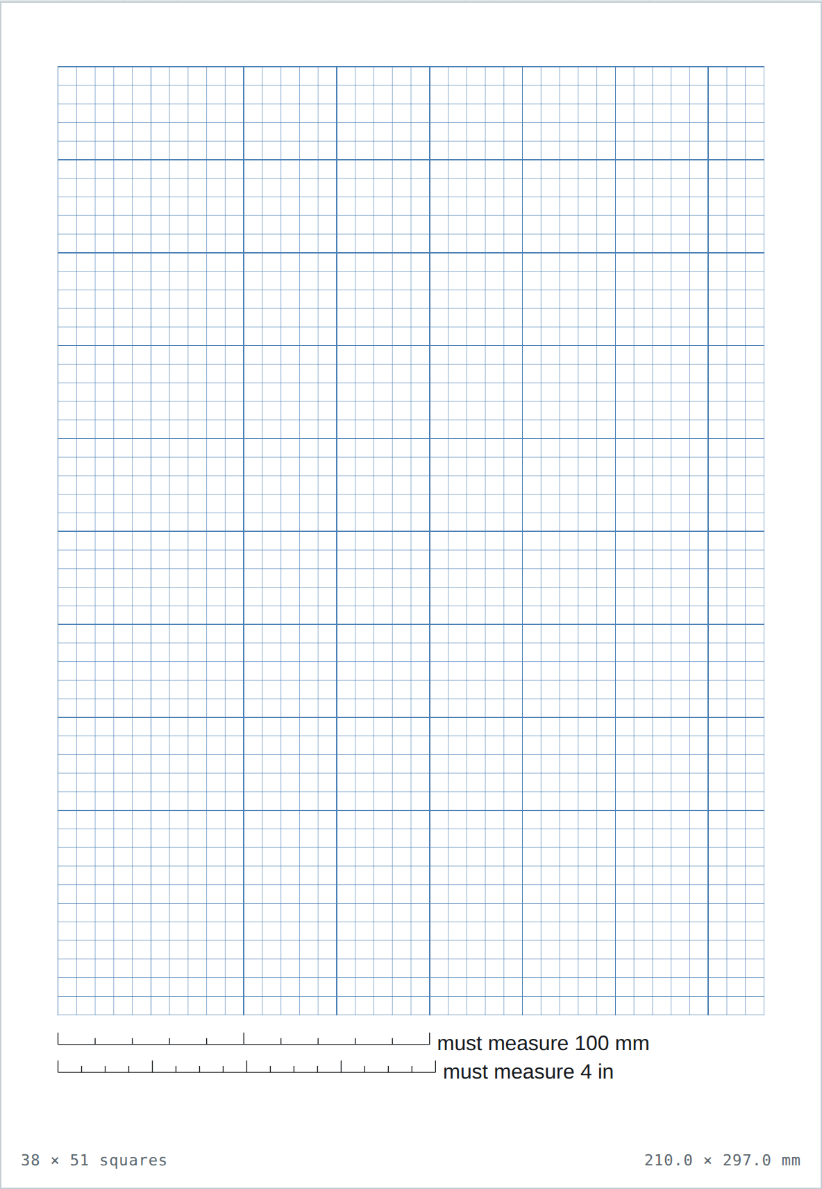 PrintGridPaper preview: a 5 mm graph paper sheet